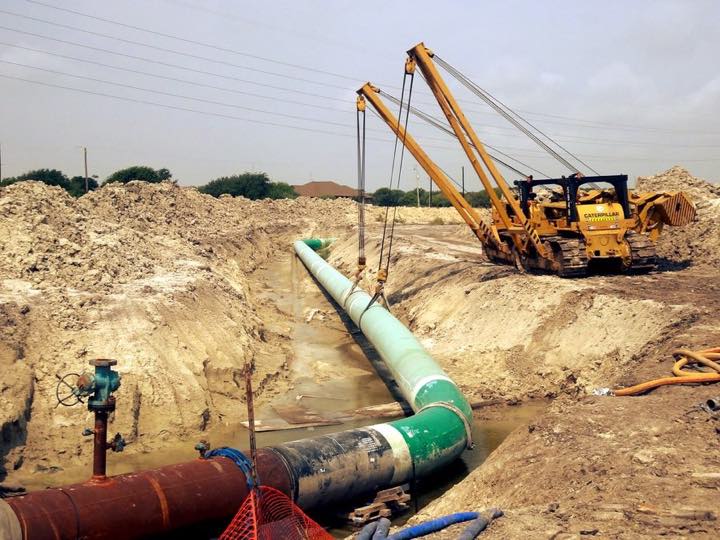 Large-diameter pipeline under construction (stand-in image).